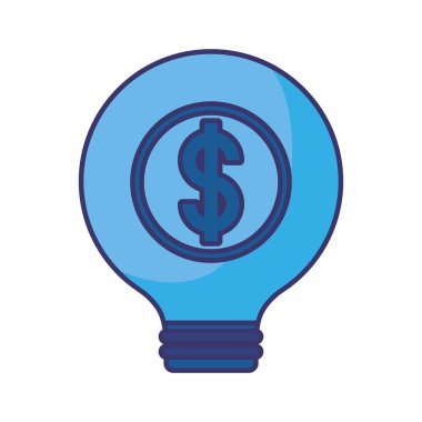 İzole edilmiş para dolar ampul vektör tasarımı