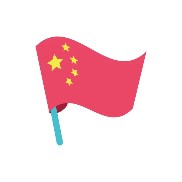 China-Flagge, flache Stilikone — Stockvektor