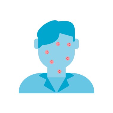 Varisella 'lı bir adam, düz stil ikonu