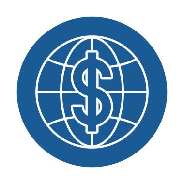 İzole para dolar küresel küre vektör tasarımı