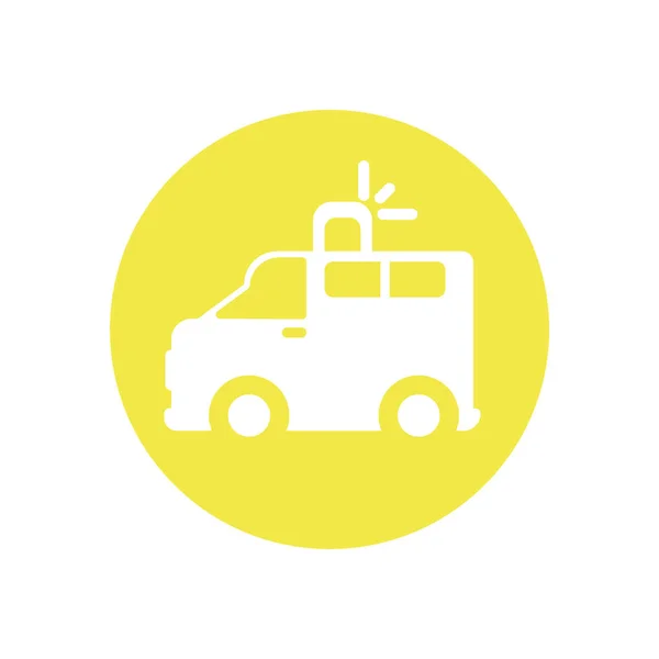 Ambulanza, icona in stile blocco — Vettoriale Stock