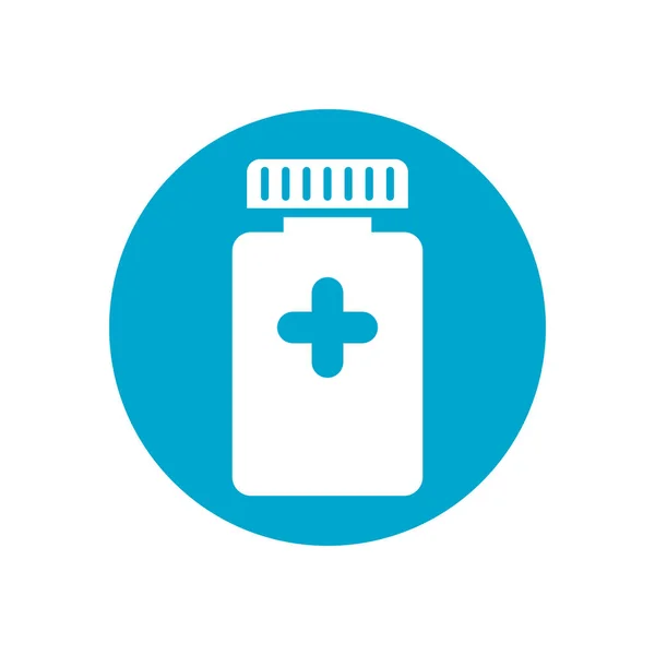 Medication bottle, block style icon — Stock Vector
