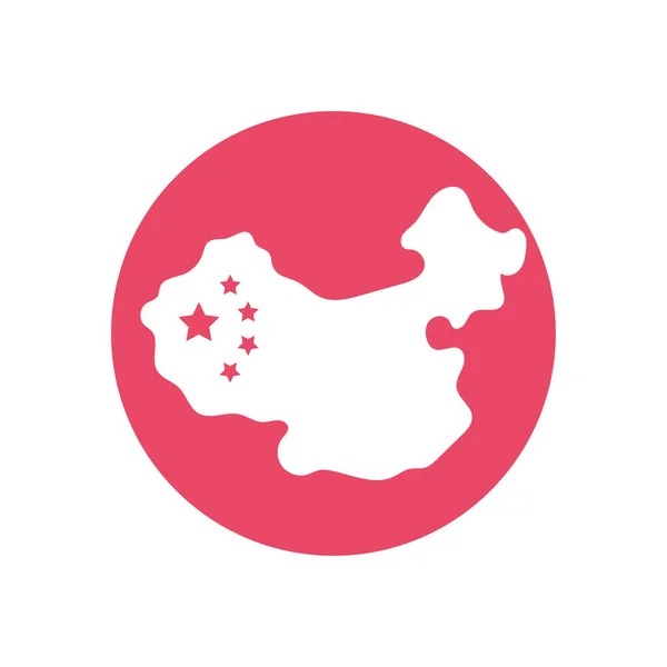 China map icon, block style icon — Stock Vector