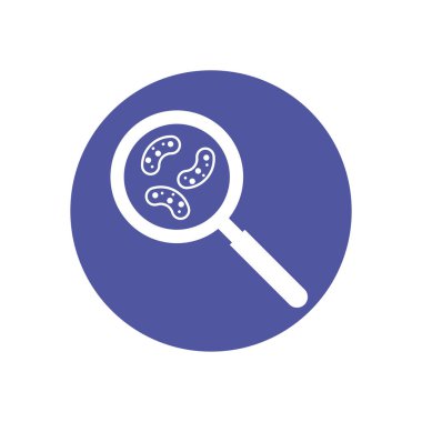 Bakteri mikroplu büyüteç, blok biçimi simgesi