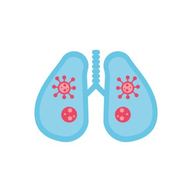Bakteri mikroplu akciğerler, düz biçim simgesi