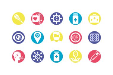 tıbbî ve hastalık simge seti, blok biçimi