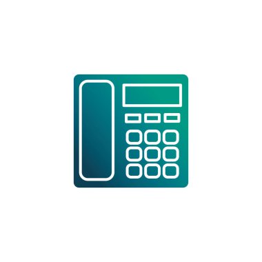 fixed office telephone, gradient style icon