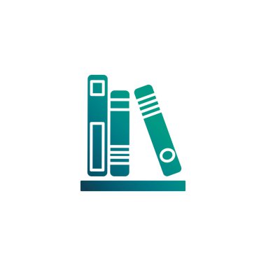 bookshelf of books, gradient style icon