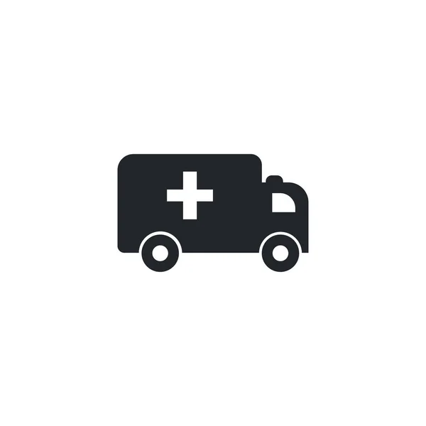 Ambulanza, icona in stile silhouette — Vettoriale Stock