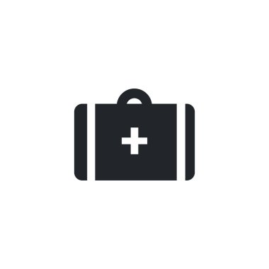 first aid kit medical, silhouette style icon