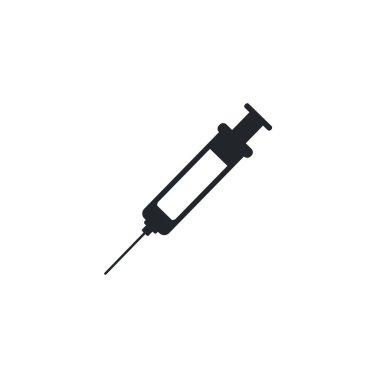 medical syringe, silhouette style icon