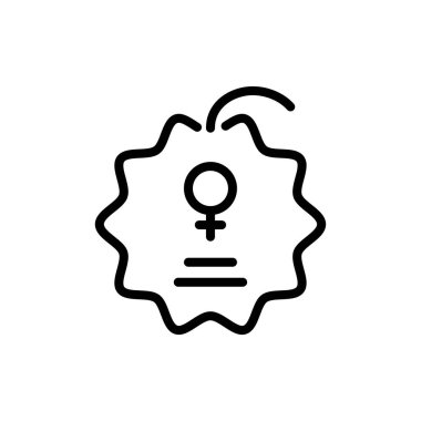 seal stamp with female gender symbol, line style icon