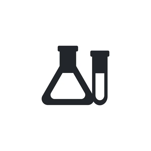 Chemical laboratory test tubes, silhouette style icon — Stockvector