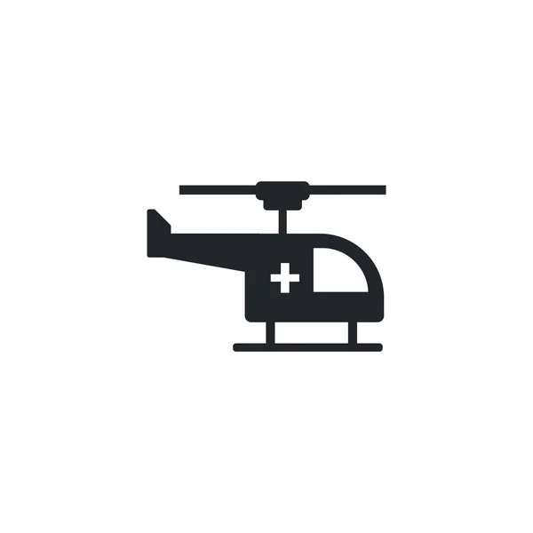 Medical helicopter, silhouette style icon — 图库矢量图片