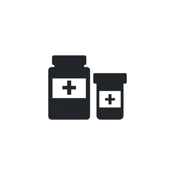 Bottle of pills, silhouette style icon — Stock Vector