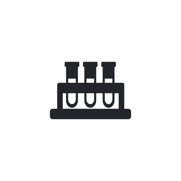 Chemical laboratory test tubes, silhouette style icon — 图库矢量图片