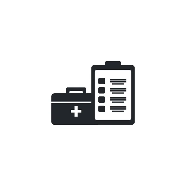 First aid kit medical and clipboard , silhouette style icon — Stockvector