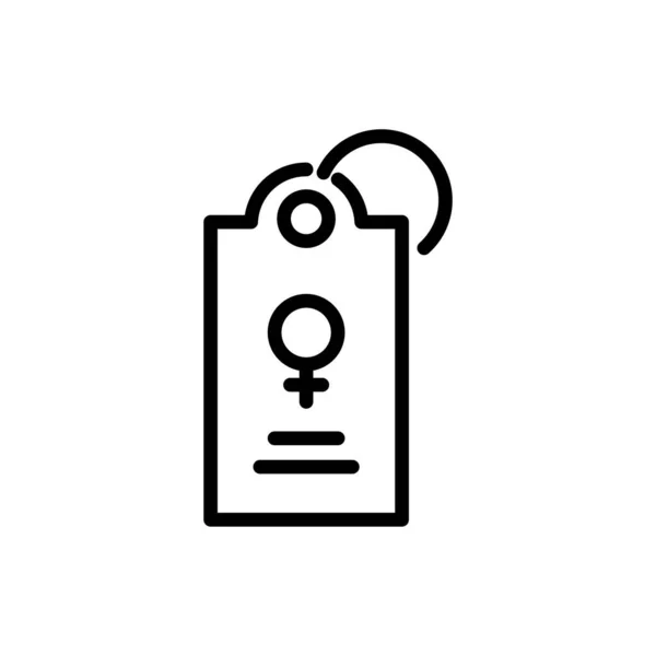 Colgador de puerta con símbolo femenino, icono de estilo de línea — Archivo Imágenes Vectoriales