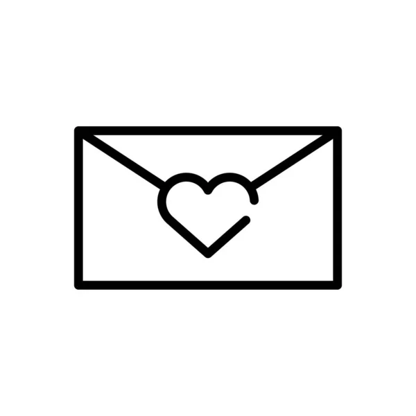 Envelope with heart icon , line style icon — Stock vektor