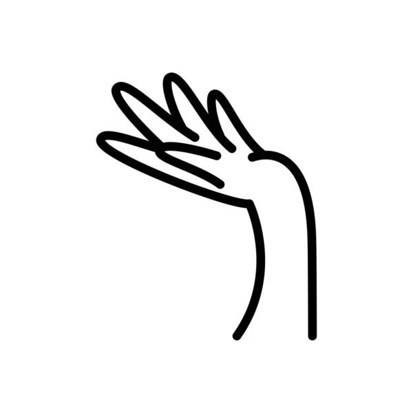 Mão feminina, ícone de estilo de linha — Vetor de Stock