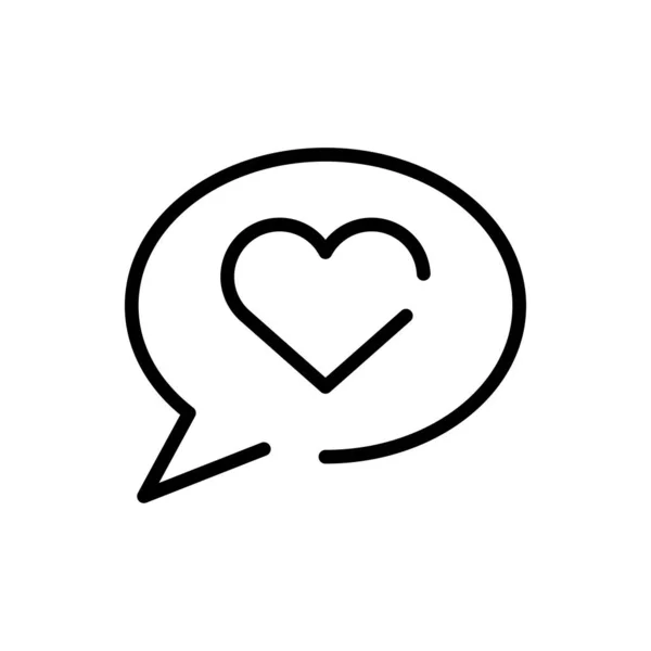 Speech bubble with heart icon , line style design — Wektor stockowy