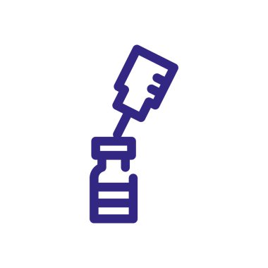 injection and medicine bottle icon, thick line style
