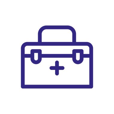 first aid kit icon, thick line style