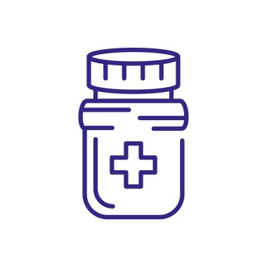 medical pill bottle icon, line detail style