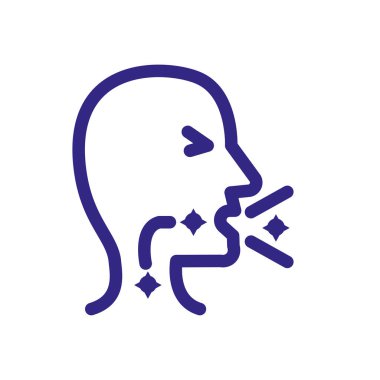 sickness man coughing, thick line style