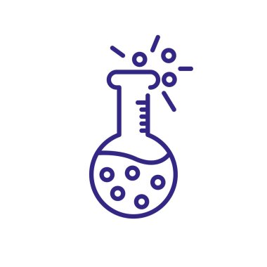 chemical flask bottle icon, line detail style