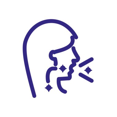 sickness woman coughing icon, thick line style