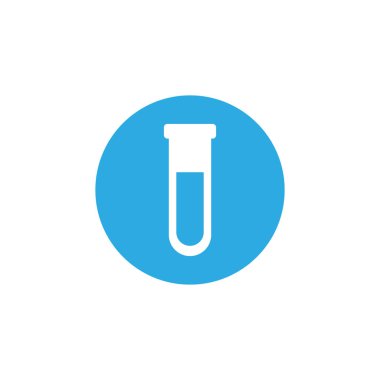 chemical laboratory test tubes, block and flat style icon