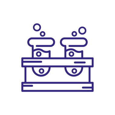test tubes with chemical substances, line detail style