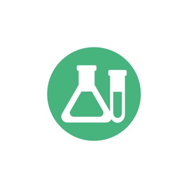 chemical laboratory test tubes, block and flat style icon