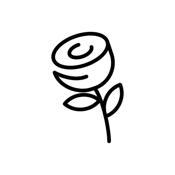 Beautiful rose, line style icon — Stok Vektör