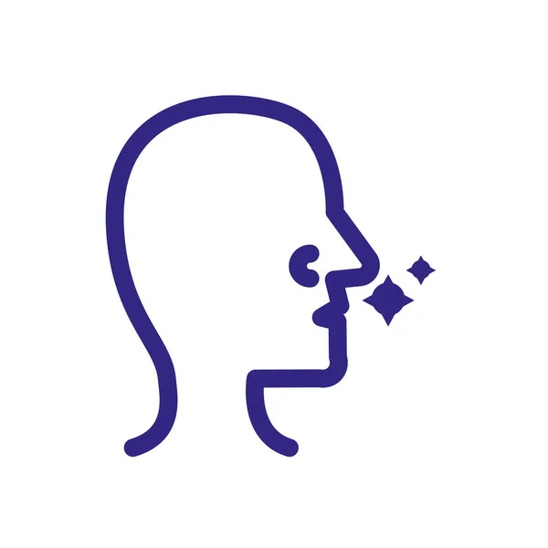 Man coughing with bacterias icon, thick line style — Wektor stockowy