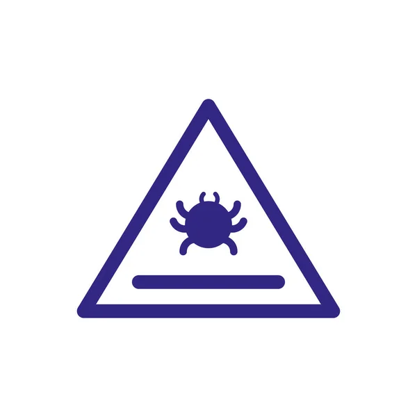 Virus warning sign icon, thick line style — Wektor stockowy