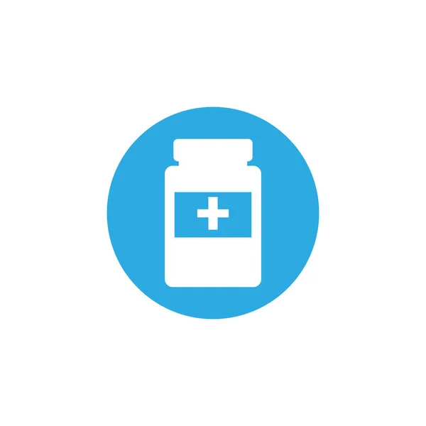 Bottle of pills, block and flat style icon — Διανυσματικό Αρχείο