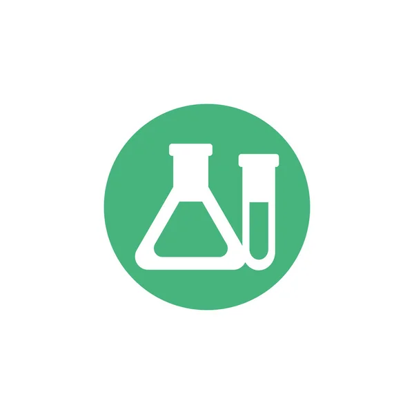 Chemical laboratory test tubes, block and flat style icon — ストックベクタ