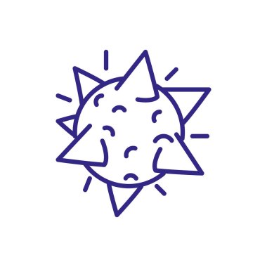 pathogenic virus icon, line detail style