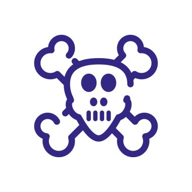 toxic skull icon, thick line style