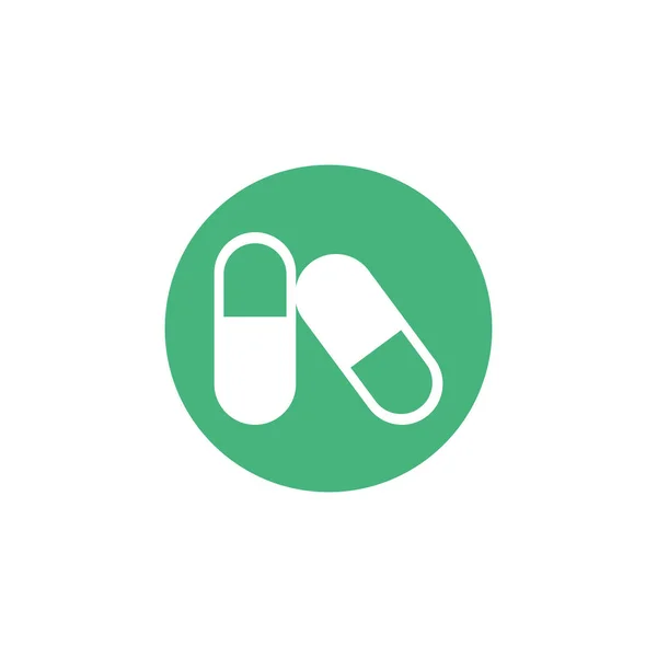 Medical pills, block and flat style icon — 스톡 벡터