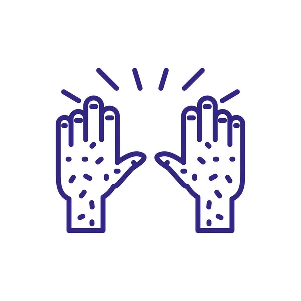 Hands with poxs, line detail style — Stockový vektor