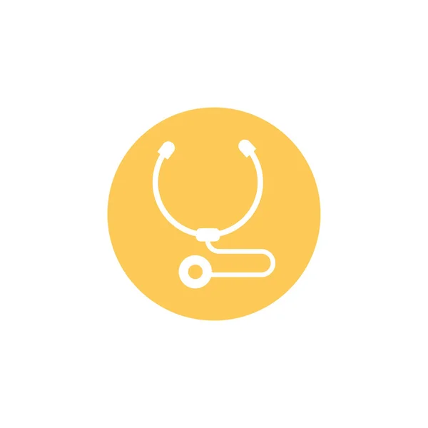 Medical stethoscope, block and flat style icon — Stok Vektör