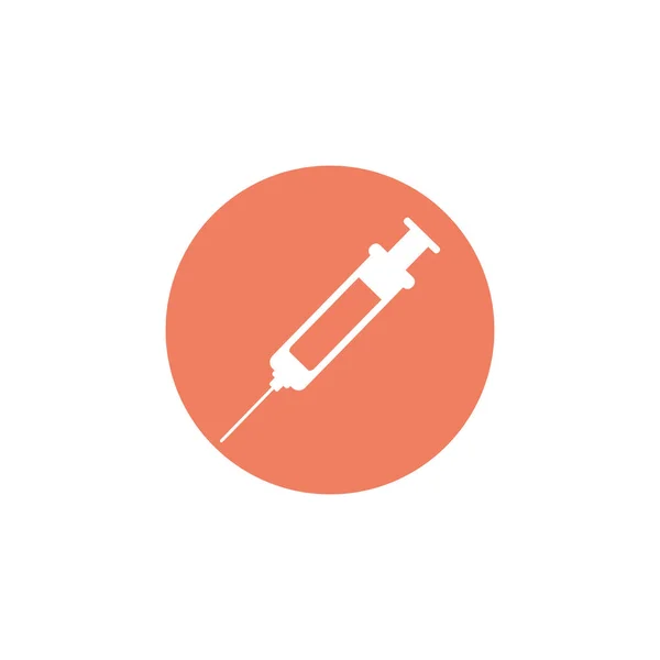 Medical syringe, block and flat style icon — Stockvector