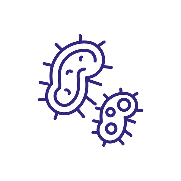 Icona dei batteri, stile di dettaglio della linea — Vettoriale Stock