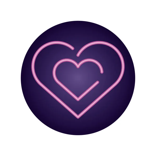 Heart symbol, neon style icon — Wektor stockowy