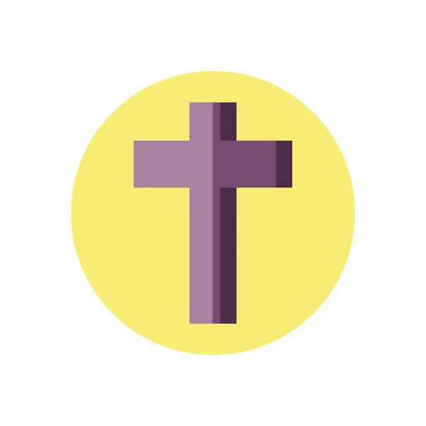 Katolikus kereszt ikon, blokk stílusú ikon — Stock Vector