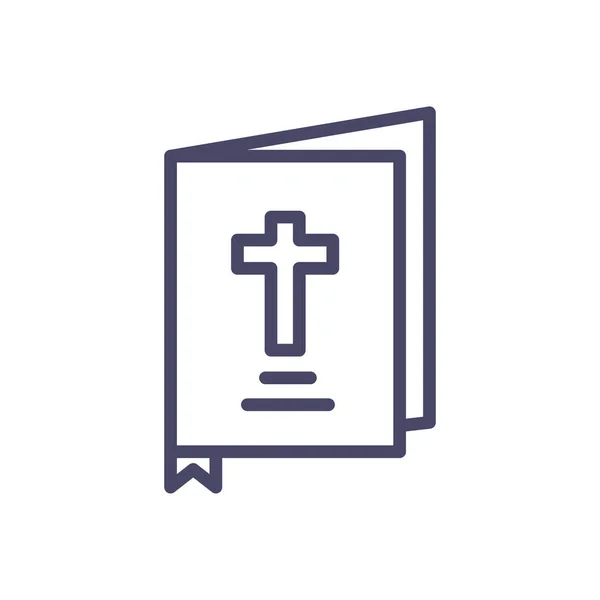 Icono de la Biblia santa, diseño de estilo de línea — Archivo Imágenes Vectoriales