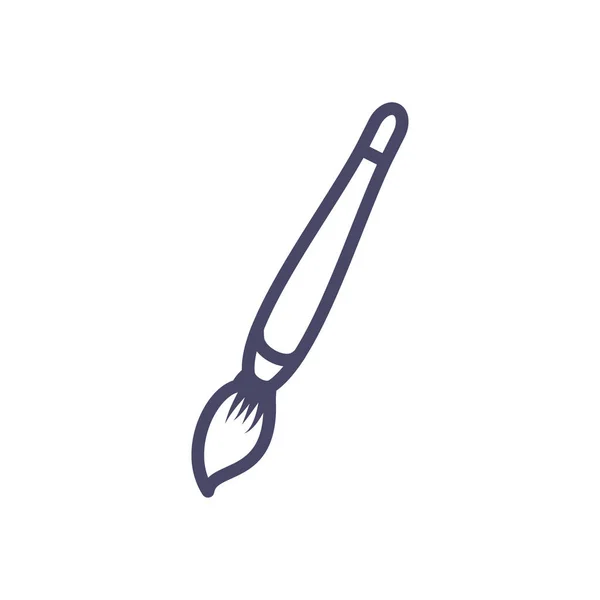 Verf borstel, lijn stijl pictogram — Stockvector